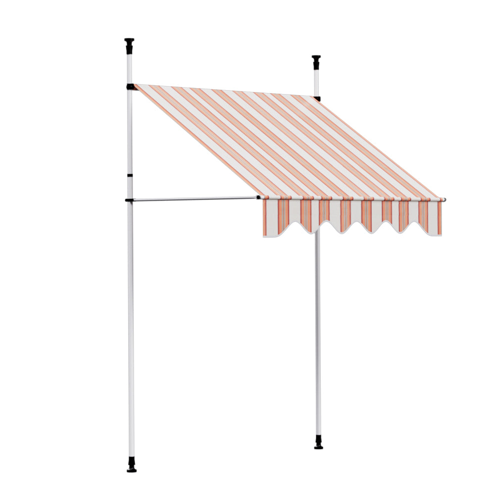 Instahut 2x1.8M Outdoor Pivot Arm Awning Beige/Brown