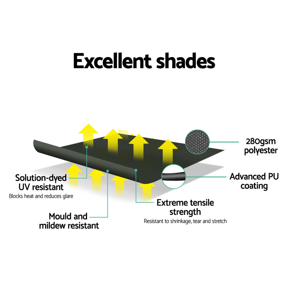 Instahut 1.5x2.1m Retractable Pivot Arm Awning Outdoor Blinds Grey