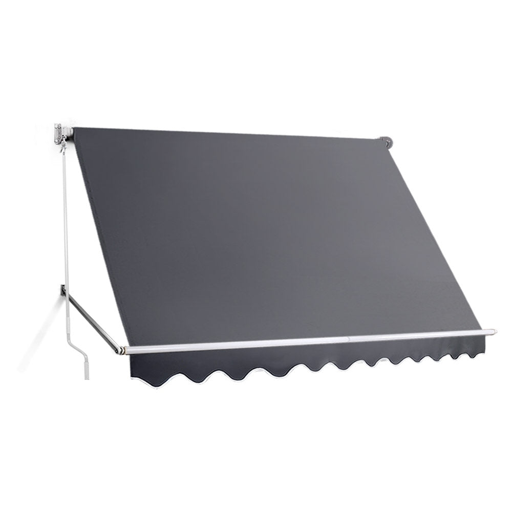 Instahut 2.8x2.1m Retractable Pivot Arm Awning Grey