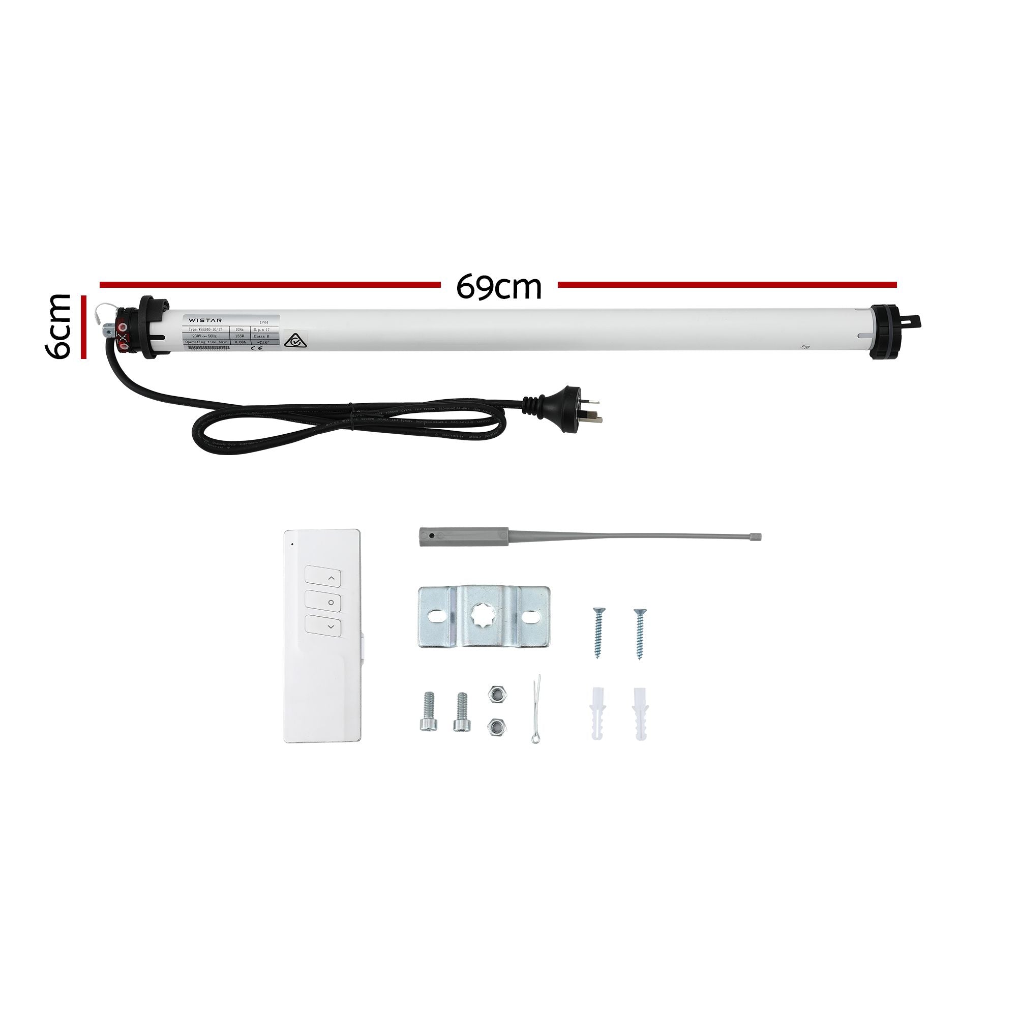 Instahut Pivot Arm Awning Motor Replacement Kit With Remote Control