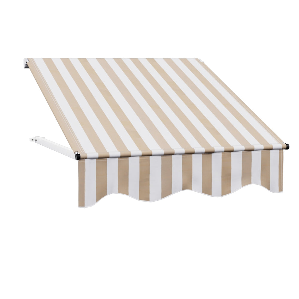 Instahut 1x1m Door Window Awning Beige White Polyester Aluminium Frame