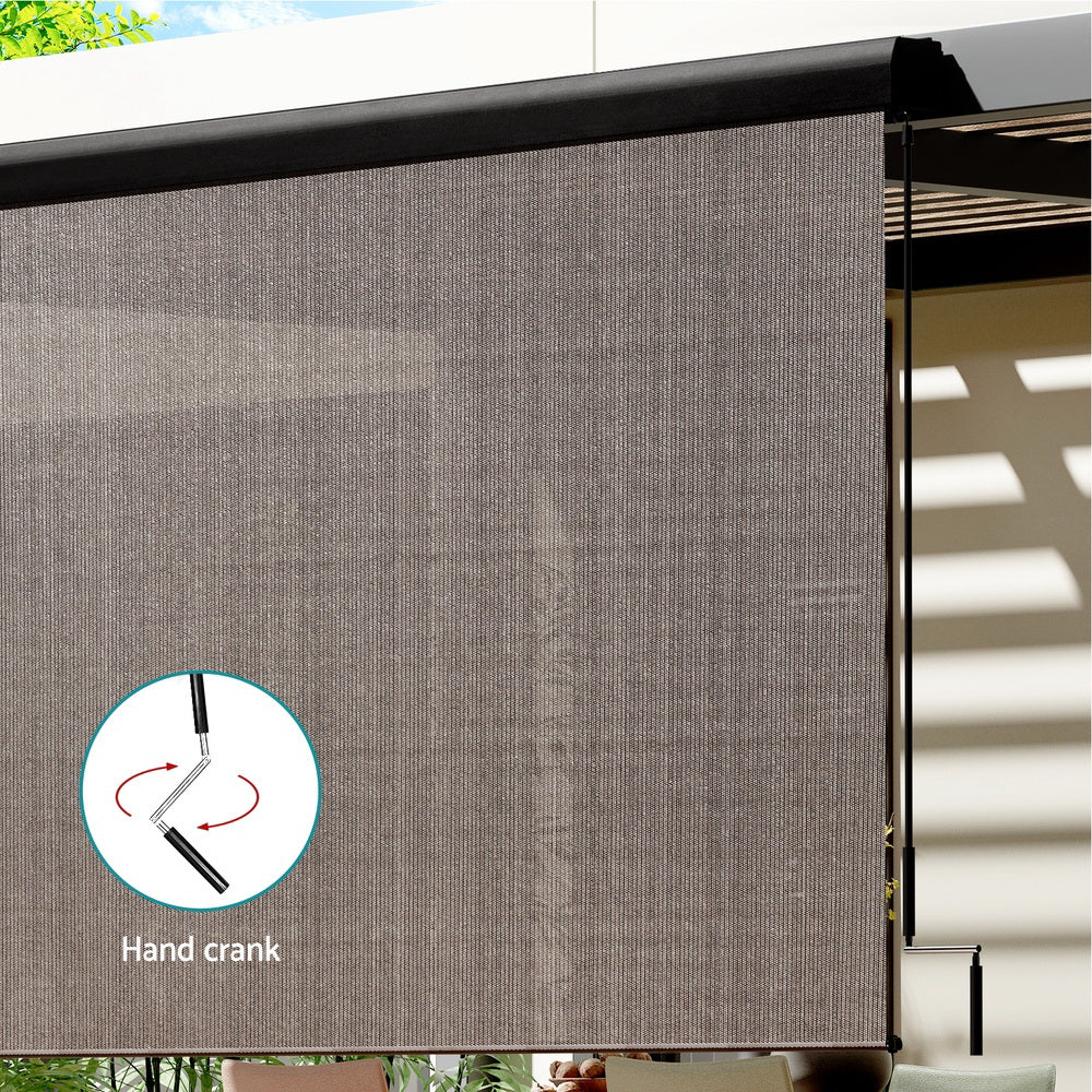 Instahut 3x2.5M Outdoor Retractable Awning Blind Brown
