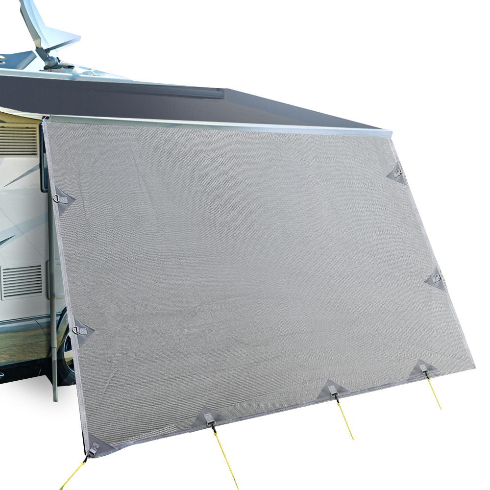 Caravan Privacy Screen Roll Out Awning End Wall 3.4m x 1.95m Grey