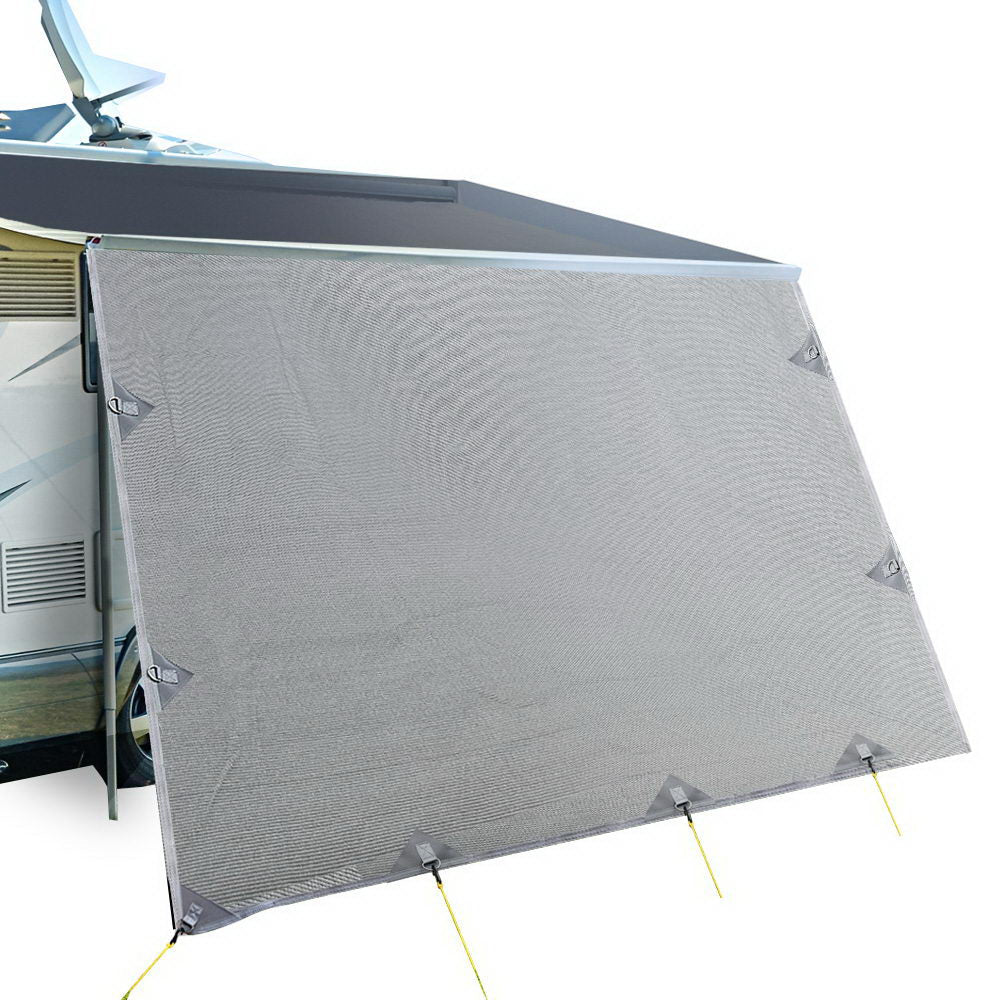 Caravan Privacy Screen Roll Out Awning Side Wall 4.6x1.95M Grey