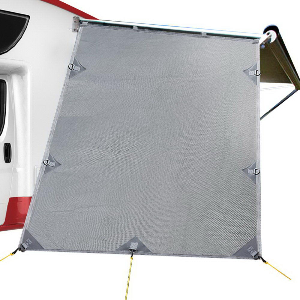 Caravan End Screen 1.95x2.2m Sun Shade Awning Privacy Grey