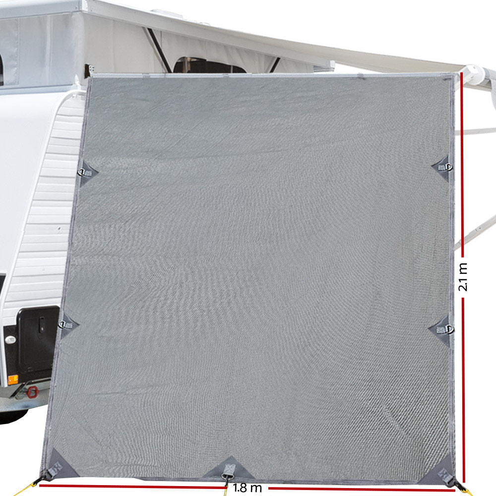 Pop Top 2.1x1.8M Caravan Privacy Screen Awning End Wall Grey