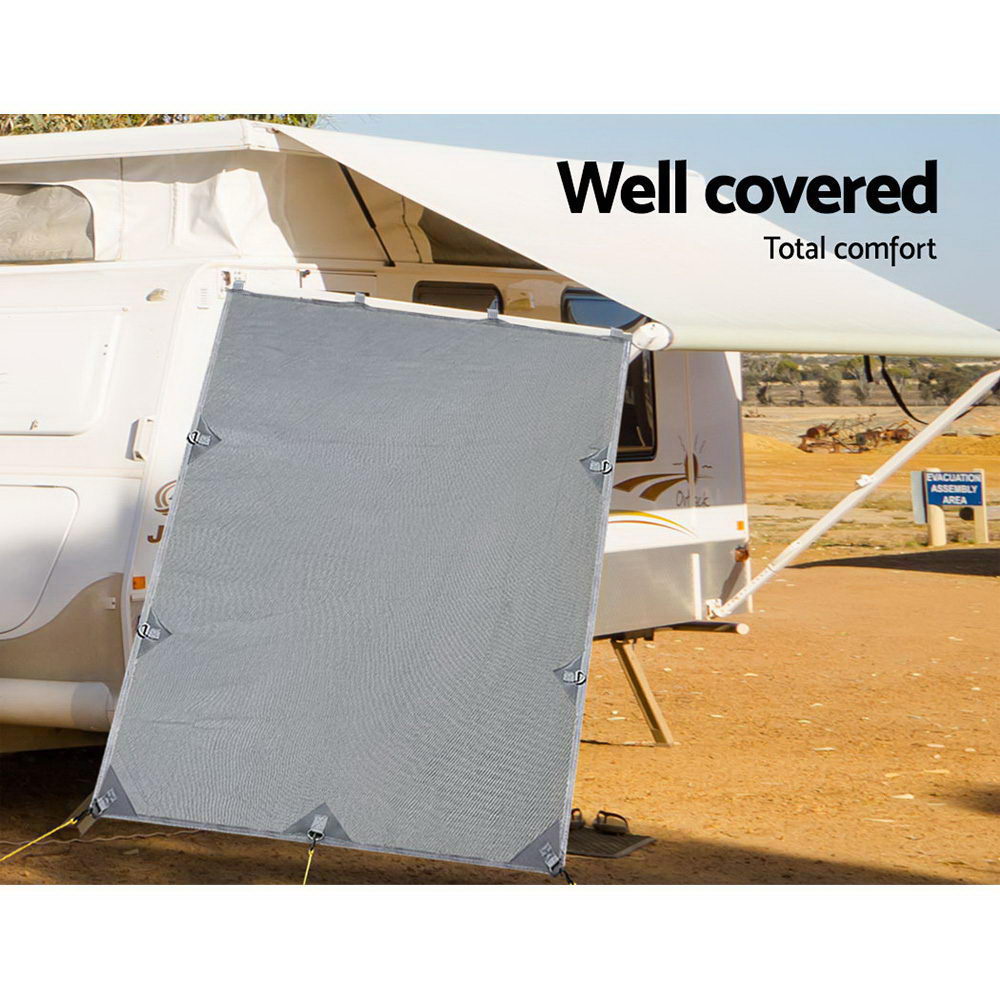 Pop Top 2.1x1.8M Caravan Privacy Screen Awning End Wall Grey