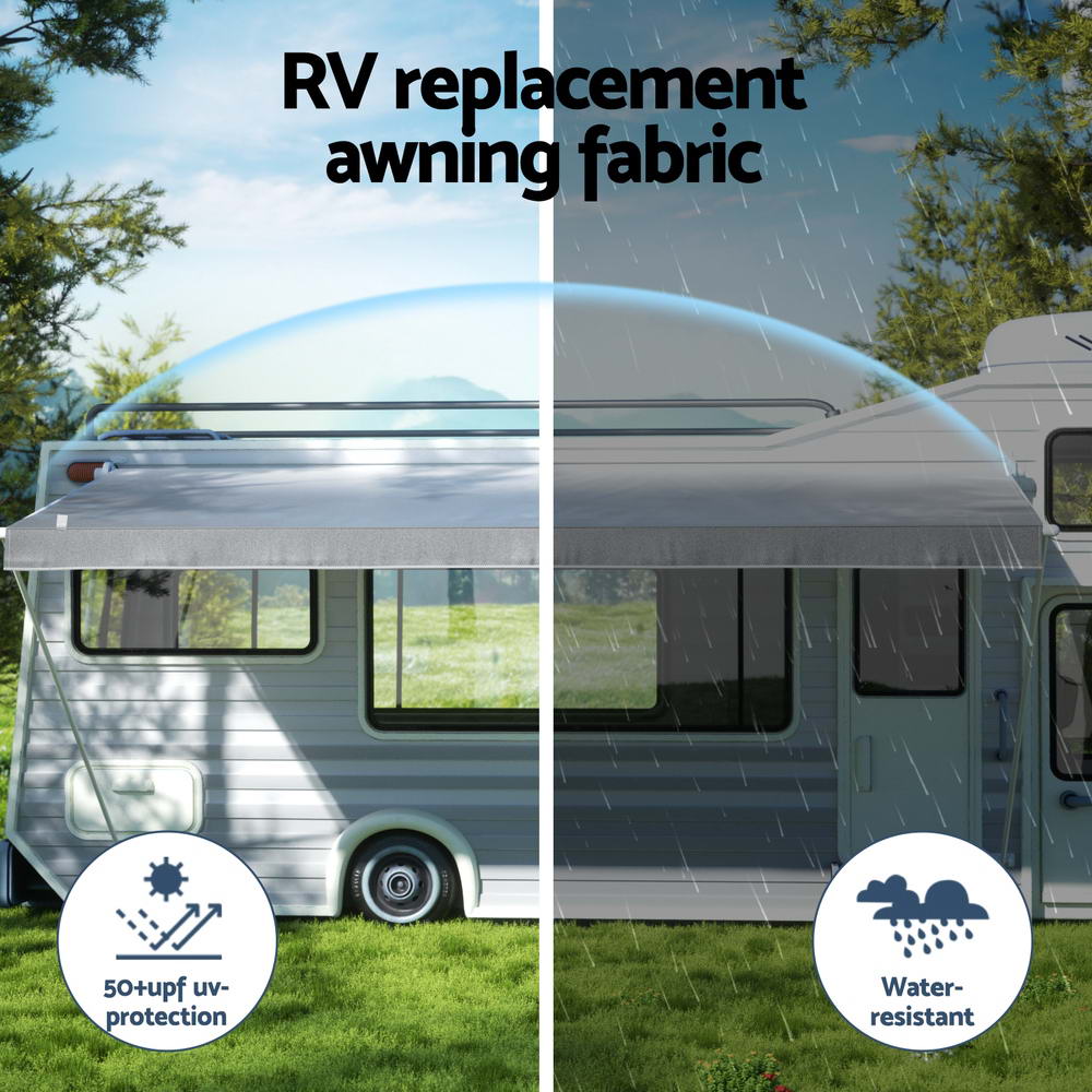 Weisshorn 16ft Caravan Awning Fabric UV Protection Grey Fade