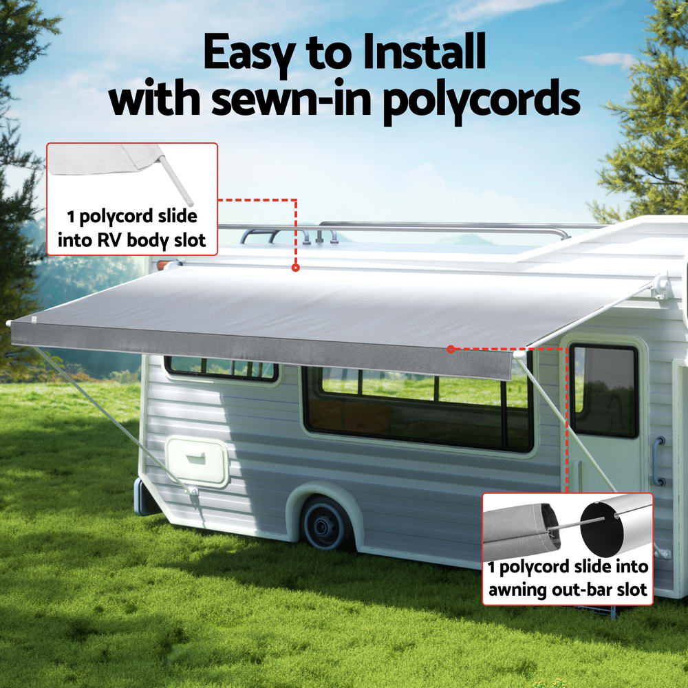 Weisshorn 16ft Caravan Awning Fabric UV Protection Grey Fade