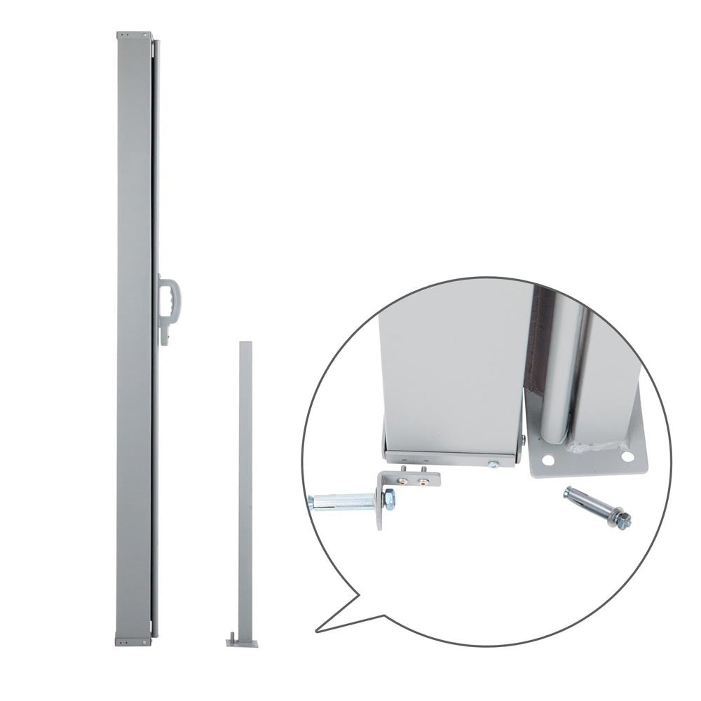 Instahut Retractable Side Awning 1.8x3m Grey