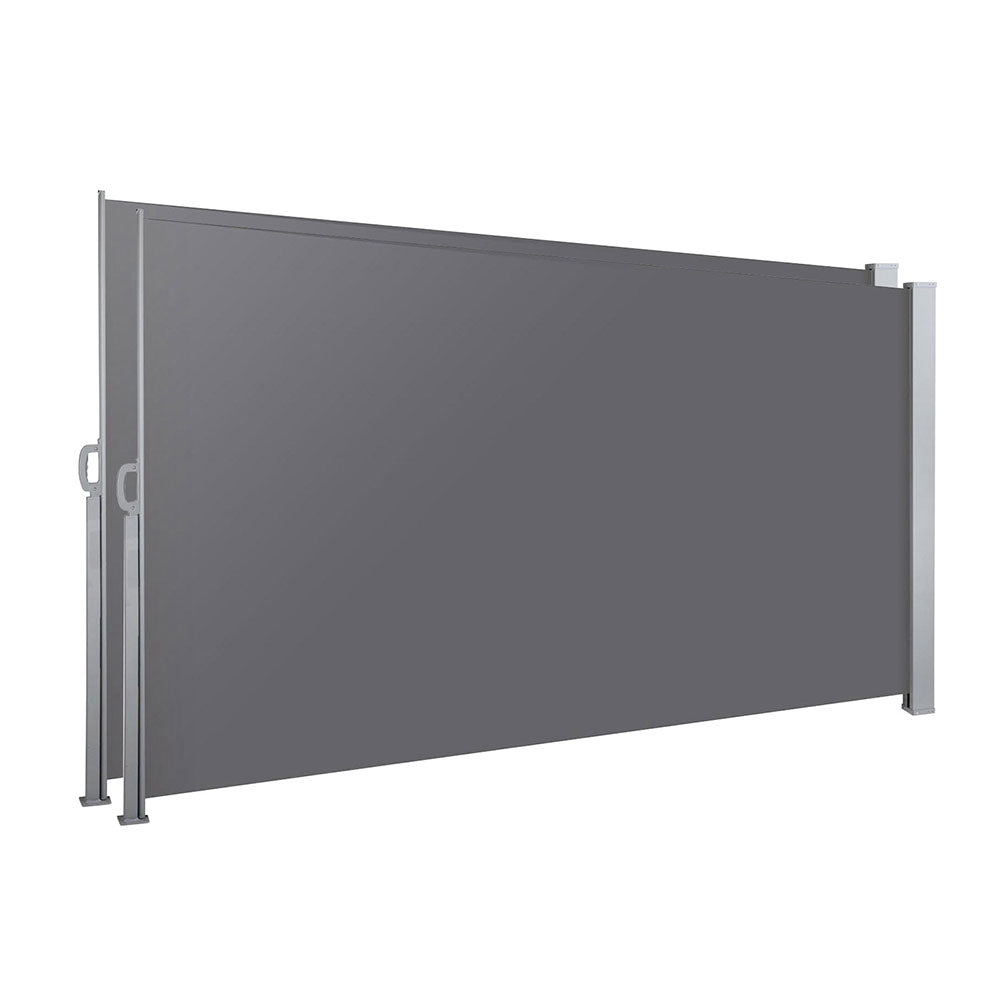 Instahut 1.8x3M Retractable Side Awning Outdoor Blinds Grey Set of 2