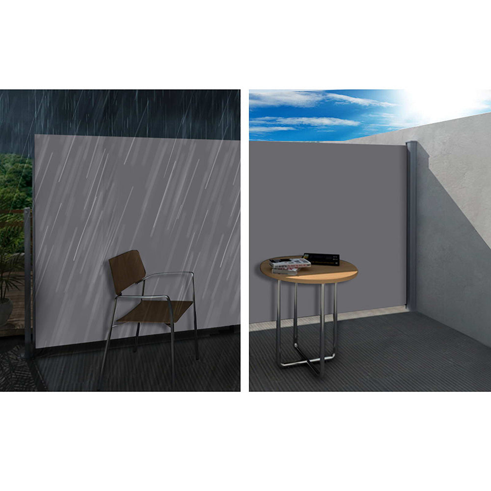 Instahut 1.8x3M Retractable Side Awning Outdoor Blinds Grey Set of 2