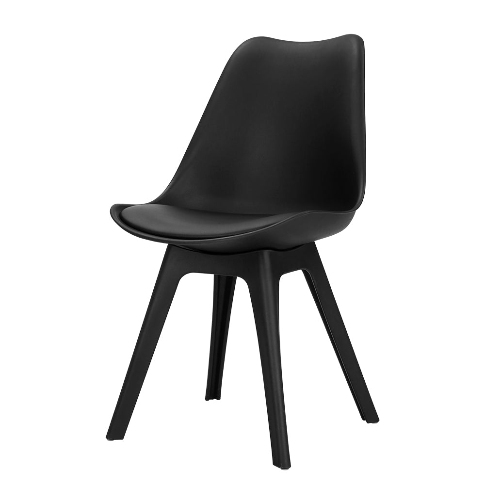 DSW Replica Dining Chairs Set of 4 Leather Black