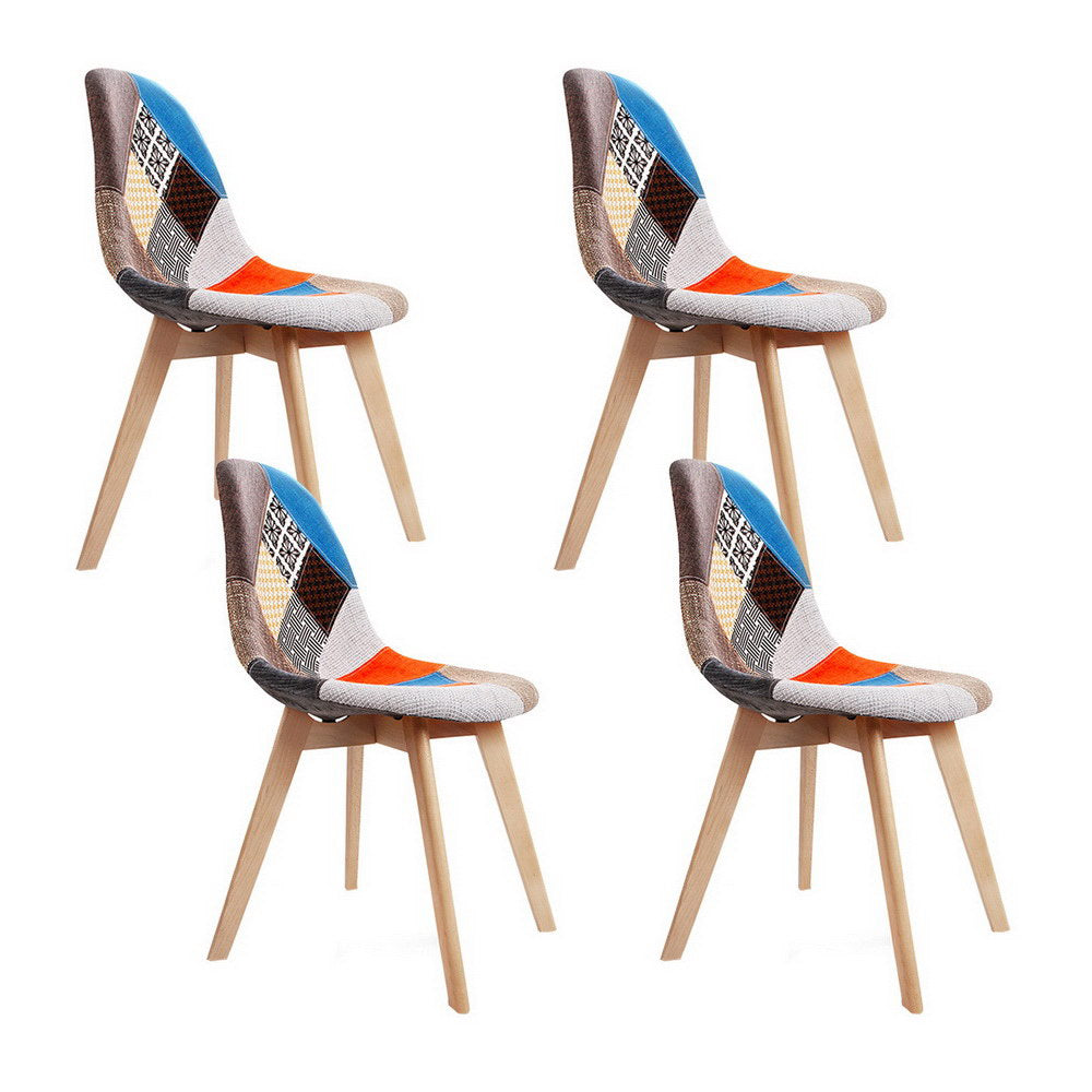 Retro DSW Dining Chairs Set of 4 Fabric Replica Eiffel
