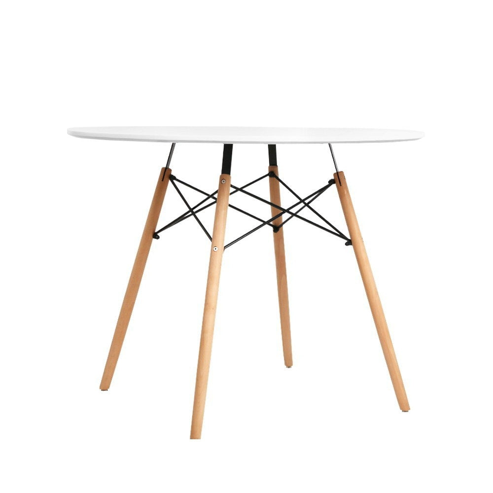 Replica 4-Seater Round Dining Table 90cm White