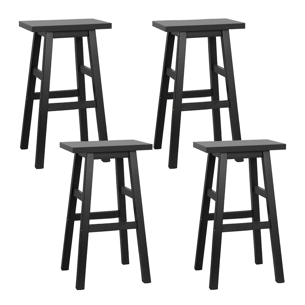 Baden Wooden Bar Stool Kitchen Counter Black Set of 4