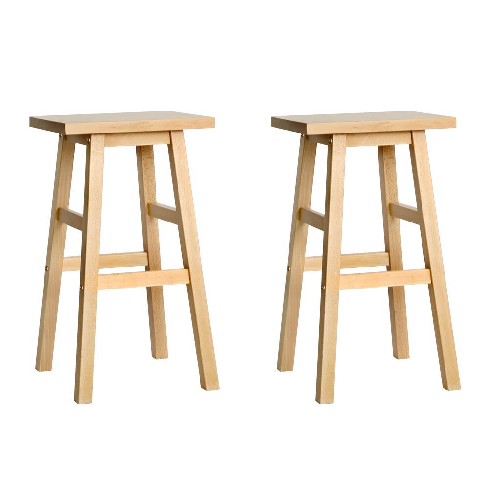 Baden Bar Stool Wooden Kitchen Counter Stool Natural x2