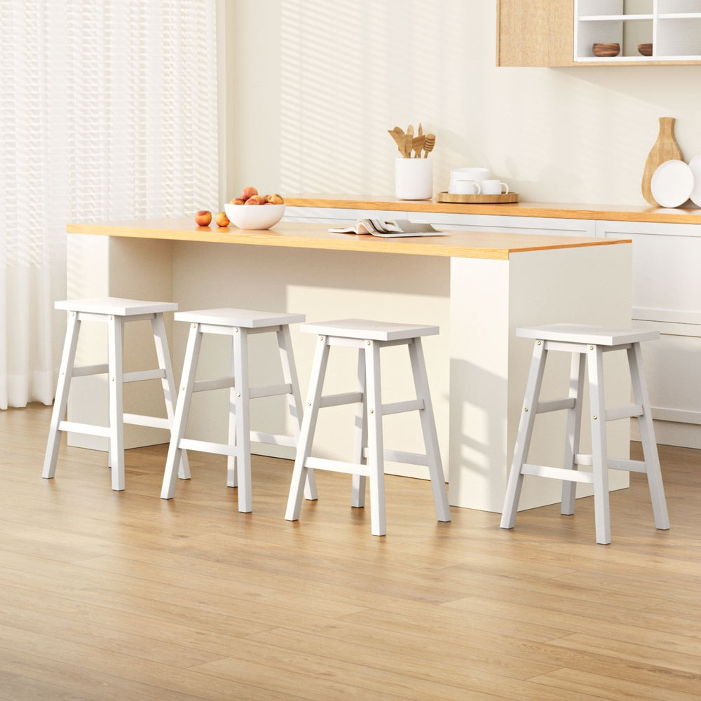 Baden 4x Wooden Bar Stools White