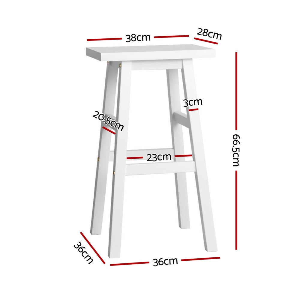 Baden 4x Wooden Bar Stools White
