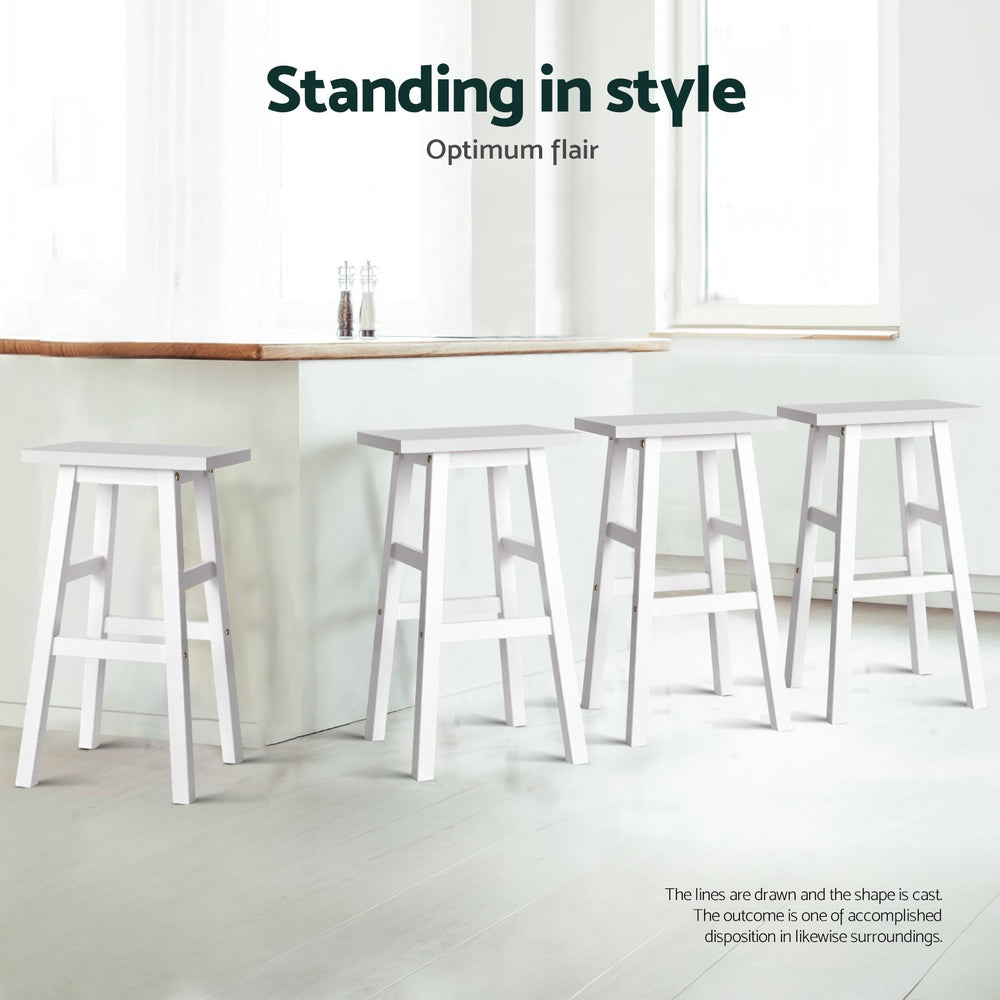 Baden 4x Wooden Bar Stools White