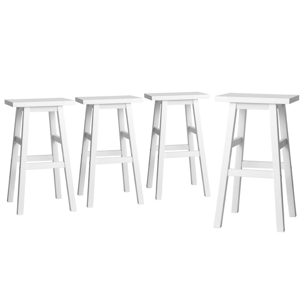 Baden 4x Wooden Bar Stools White