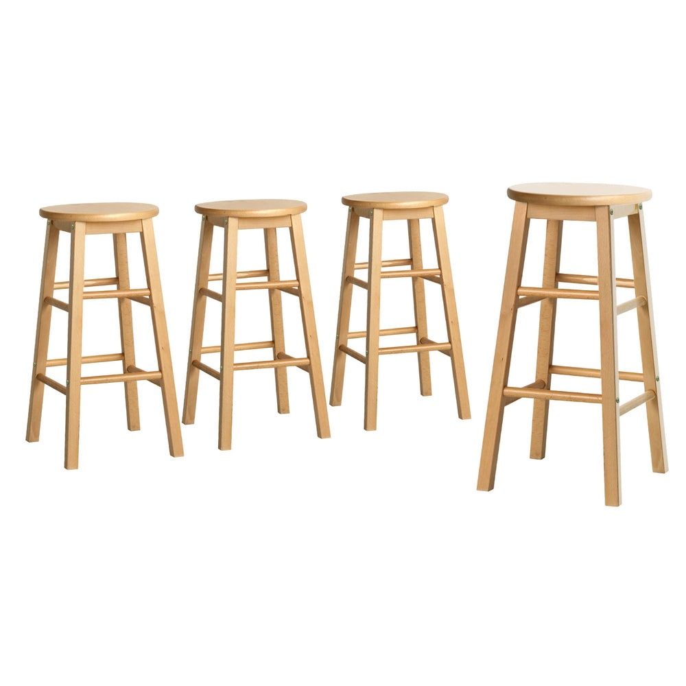 Marley 61cm Bar Stools Wooden Natural Set of 4