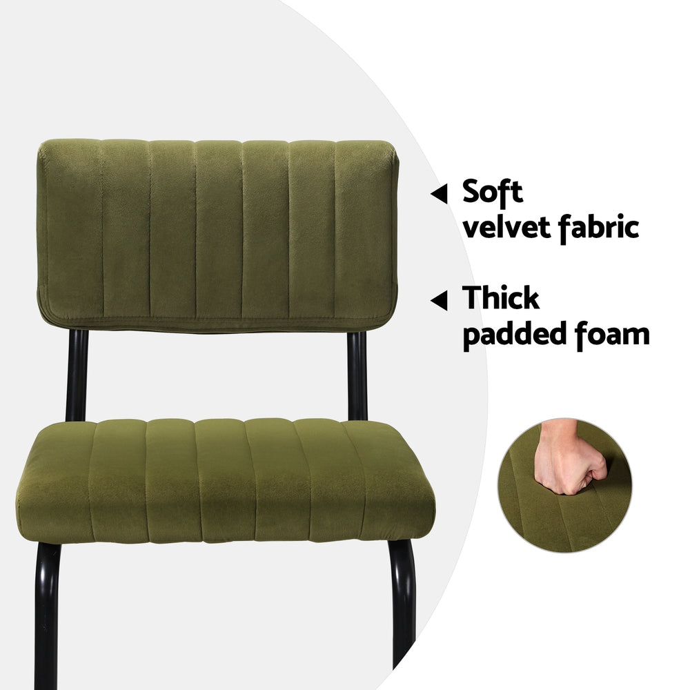 Orman 2x Velvet Bar Stools Green