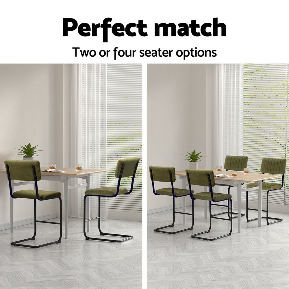 Orman 4x Velvet Bar Stools Green