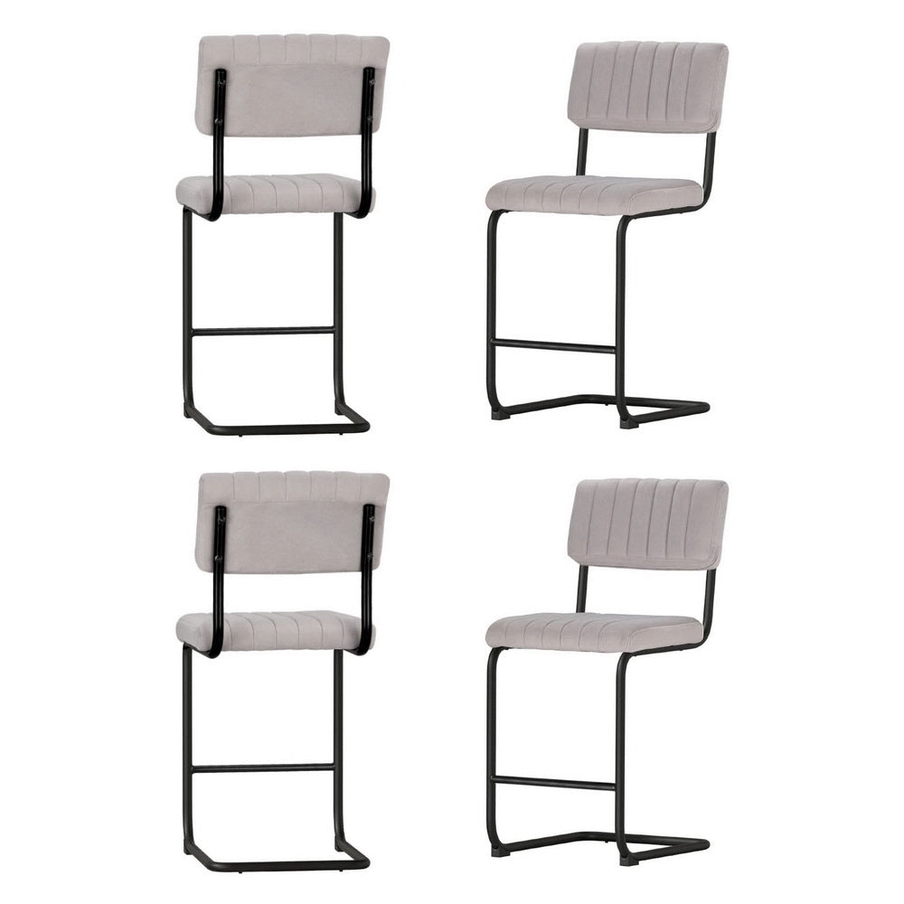 Orman 4x Velvet Bar Stools Grey