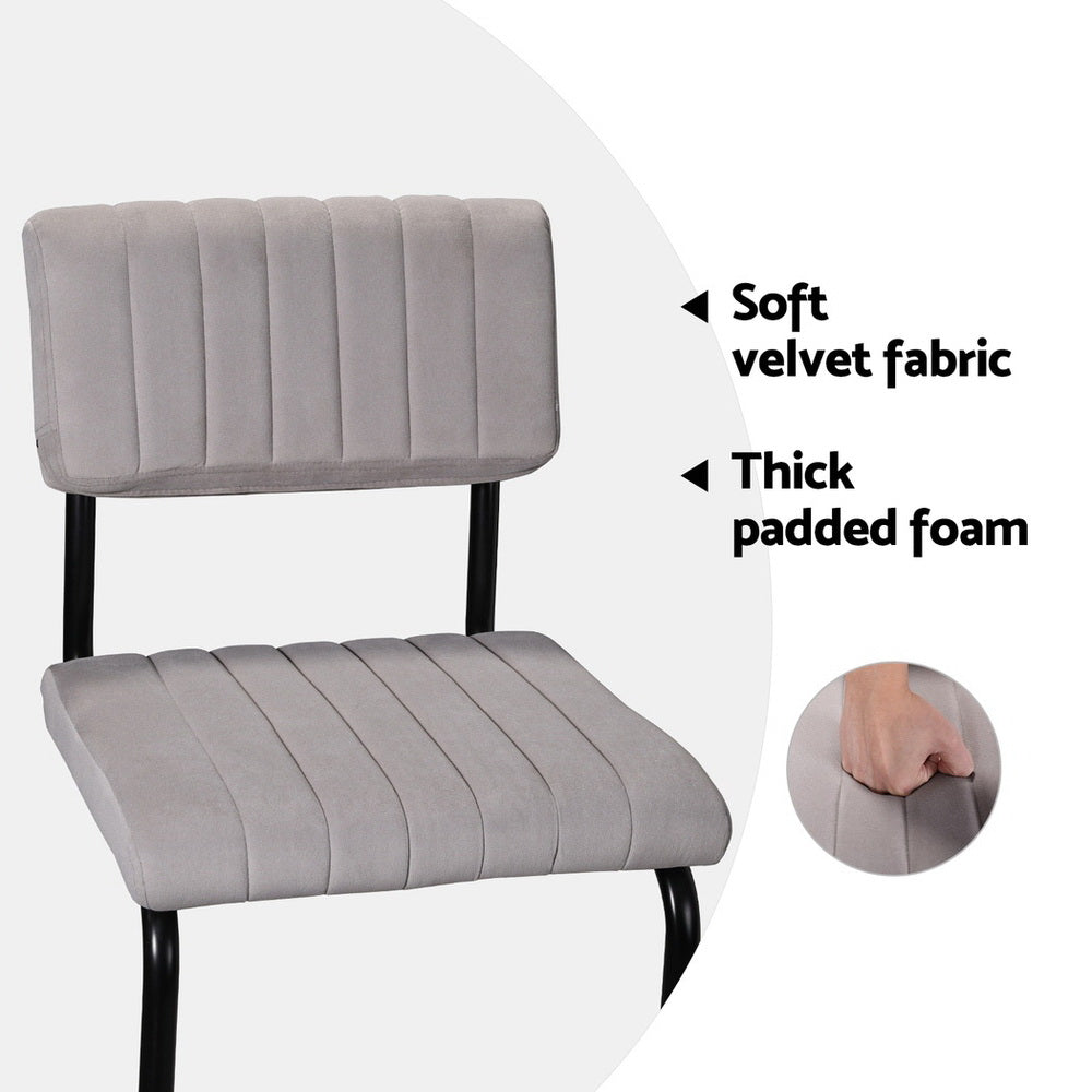 Orman 4x Velvet Bar Stools Grey