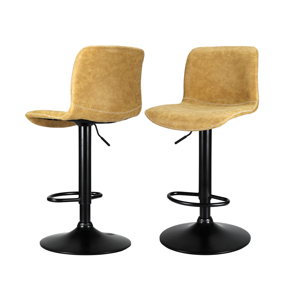 Koby Bar Stools 2-Pack Swivel Gas Lift Brown
