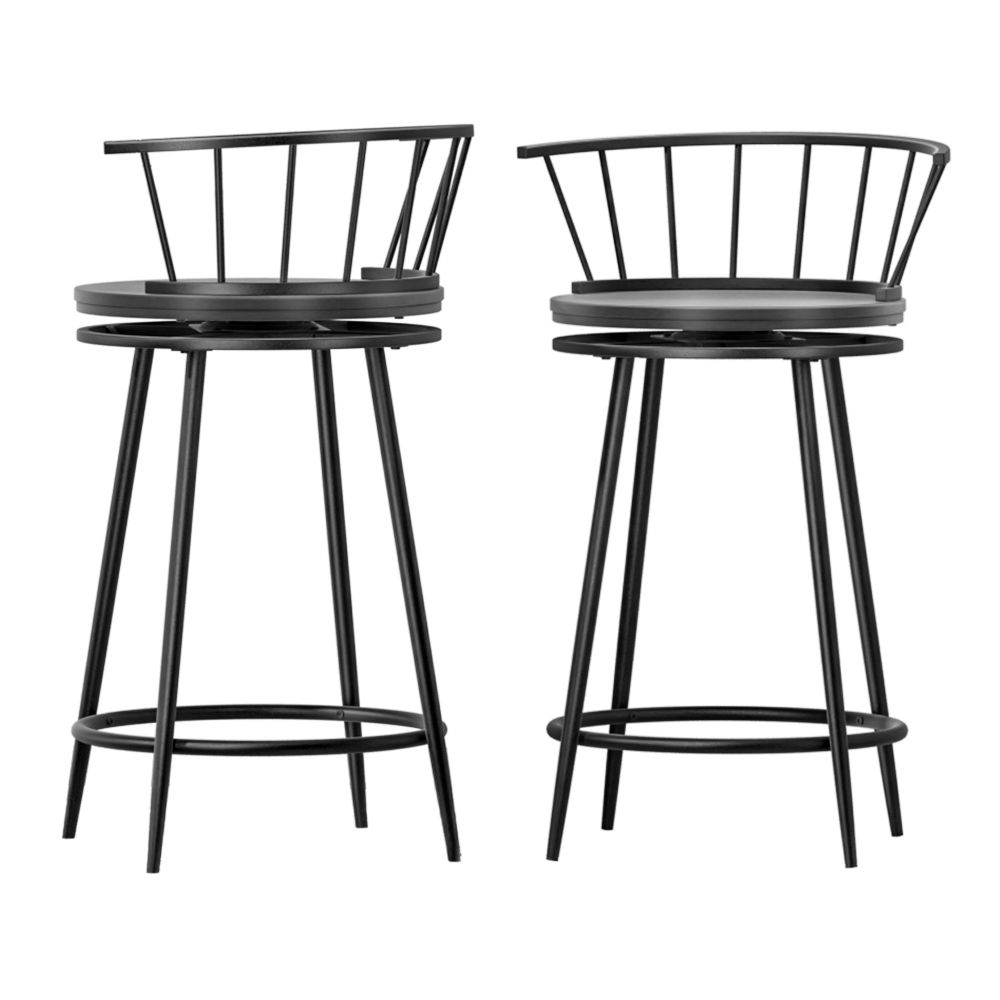 Vanny Set of 2 Swivel Bar Stools 70cm Seat Height