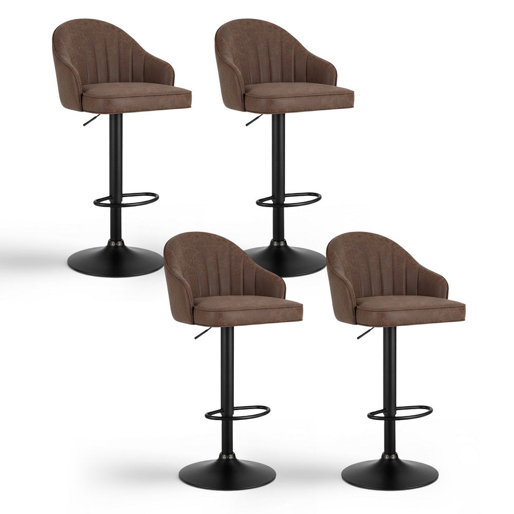 Artiss 4x Bar Stools Counter Chair Gas Lift Brown