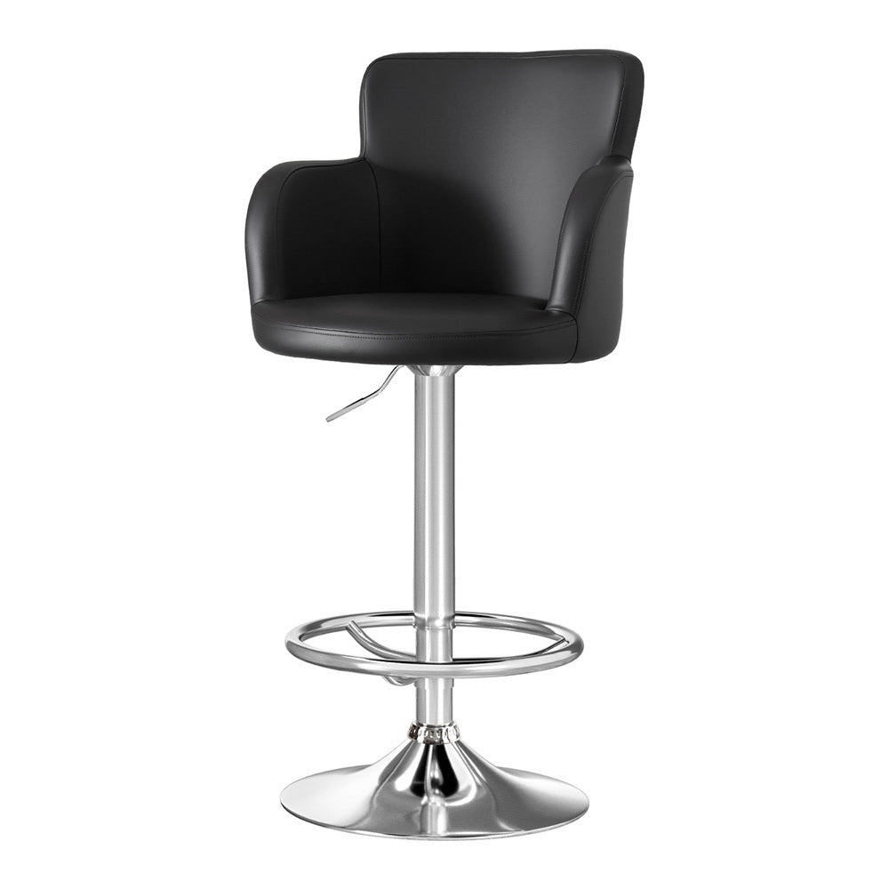 Artiss Leather Bar Stool Swivel Gas Lift Counter Chair Black