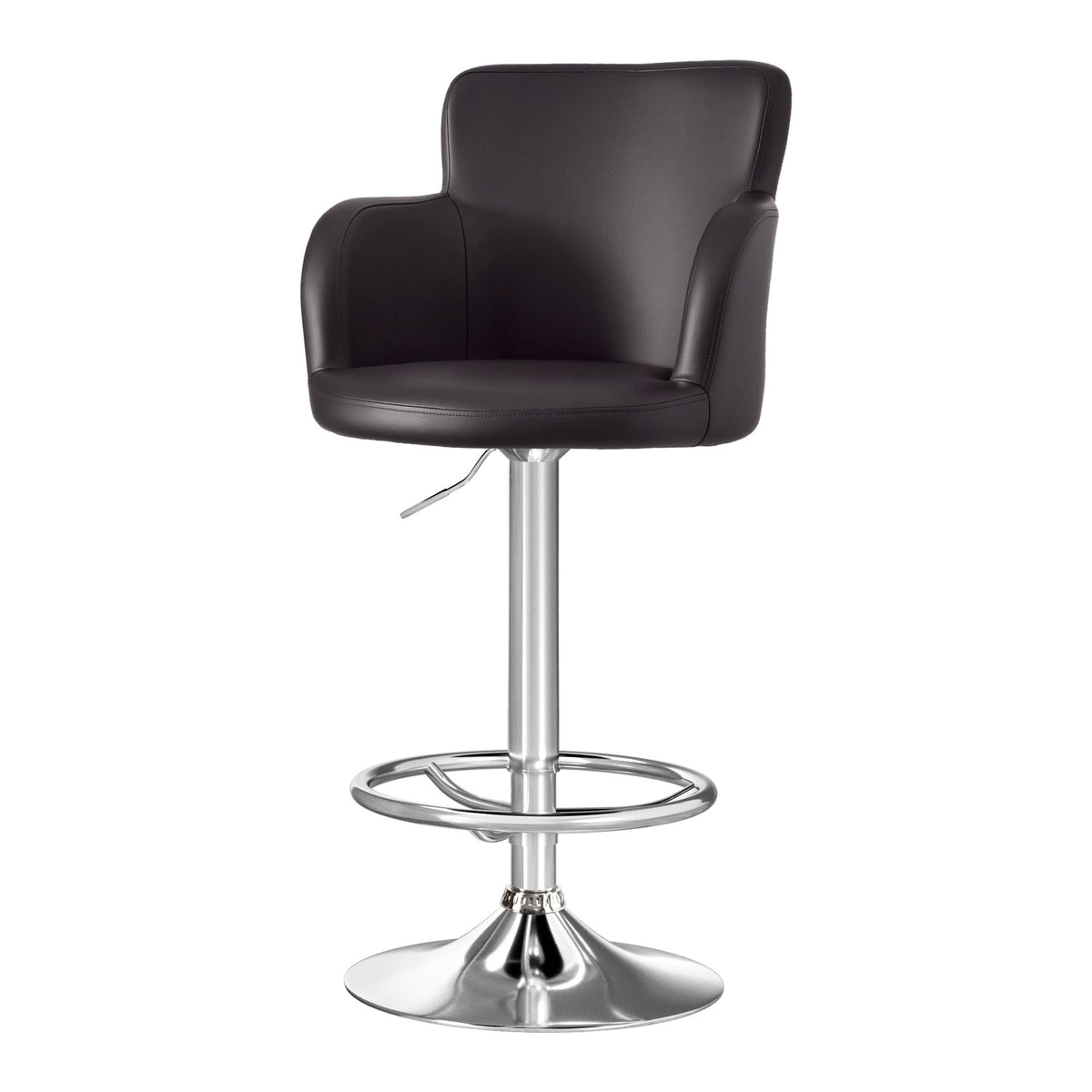Artiss 4x Swivel Bar Stools Gas Lift PU Leather Brown