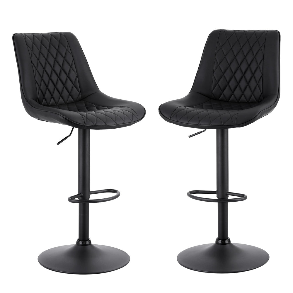 Artiss Bar Stools Set of 2 Swivel Gas Lift Kitchen Chair Black