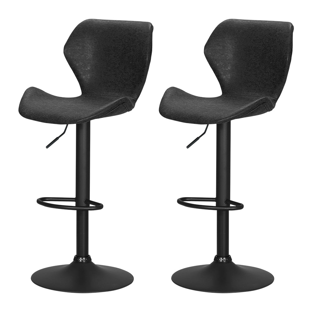Frawley Kitchen Counter Bar Stools Swivel Gas Lift Black x2