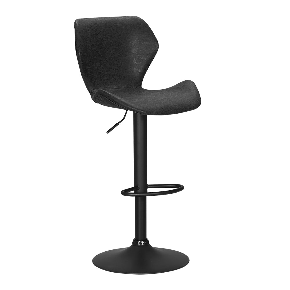 Frawley Bar Stools Swivel Gas Lift Vintage Black x2