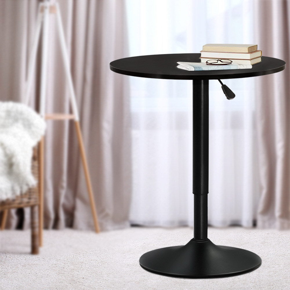 Artiss Round Bar Table Gas Lift Black