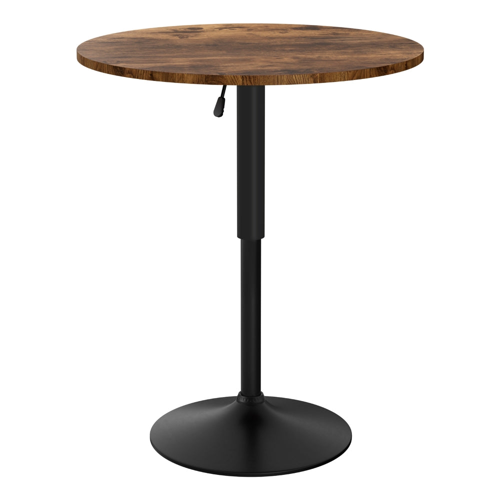 Artiss 60cm Round Bar Table Adjustable Swivel Rustic Brown Black