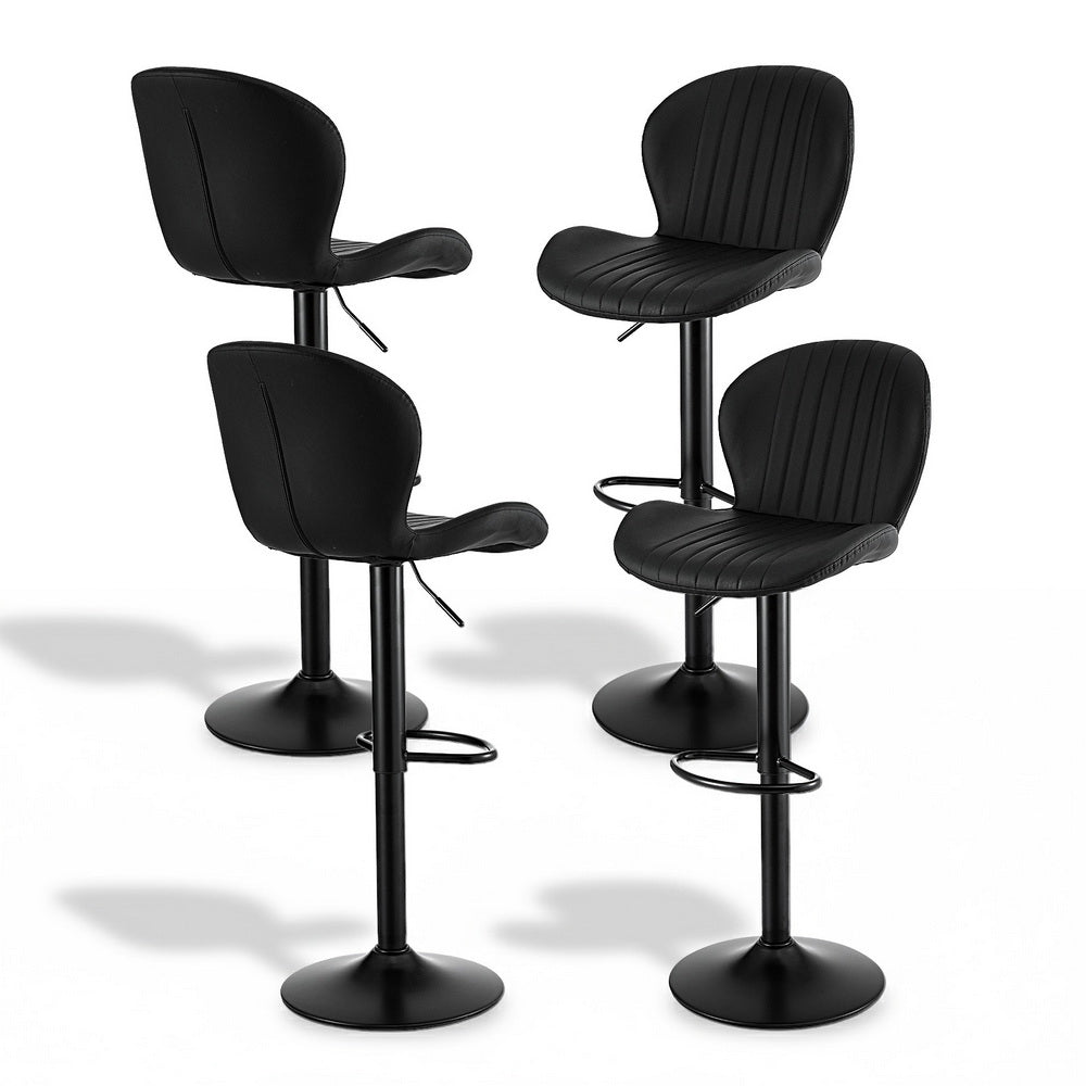 Artiss Set of 4 Kitchen Bar Stools Gas Lift 95-113cm Black