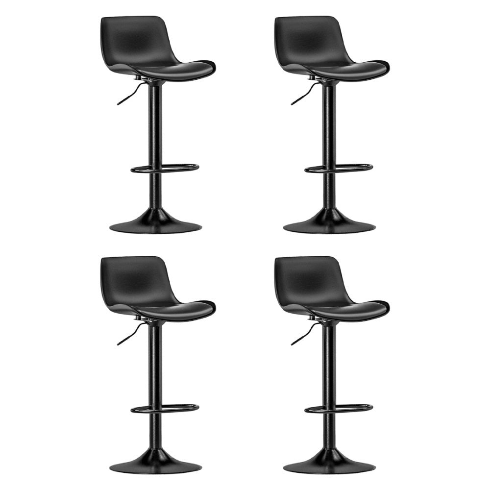 Fynn Bar Stools Set of 4 Padded Seat Gas Lift Black