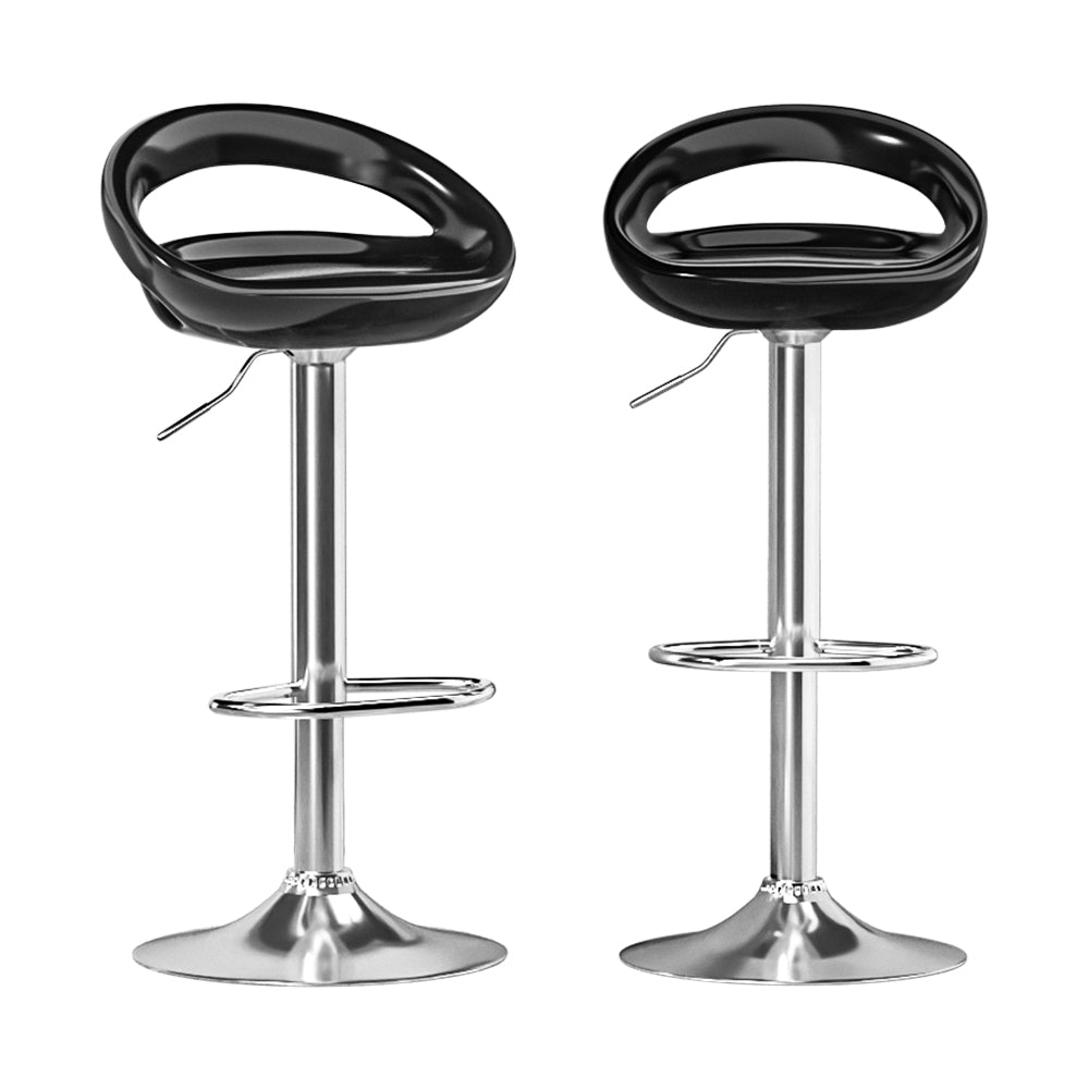 Dekker Bar Stools Set of 2 Gas Lift Black