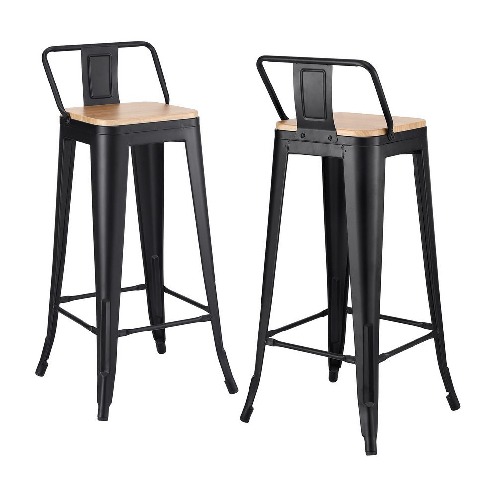 Artiss Metal Bar Stools Set of 2 Counter Height 77cm