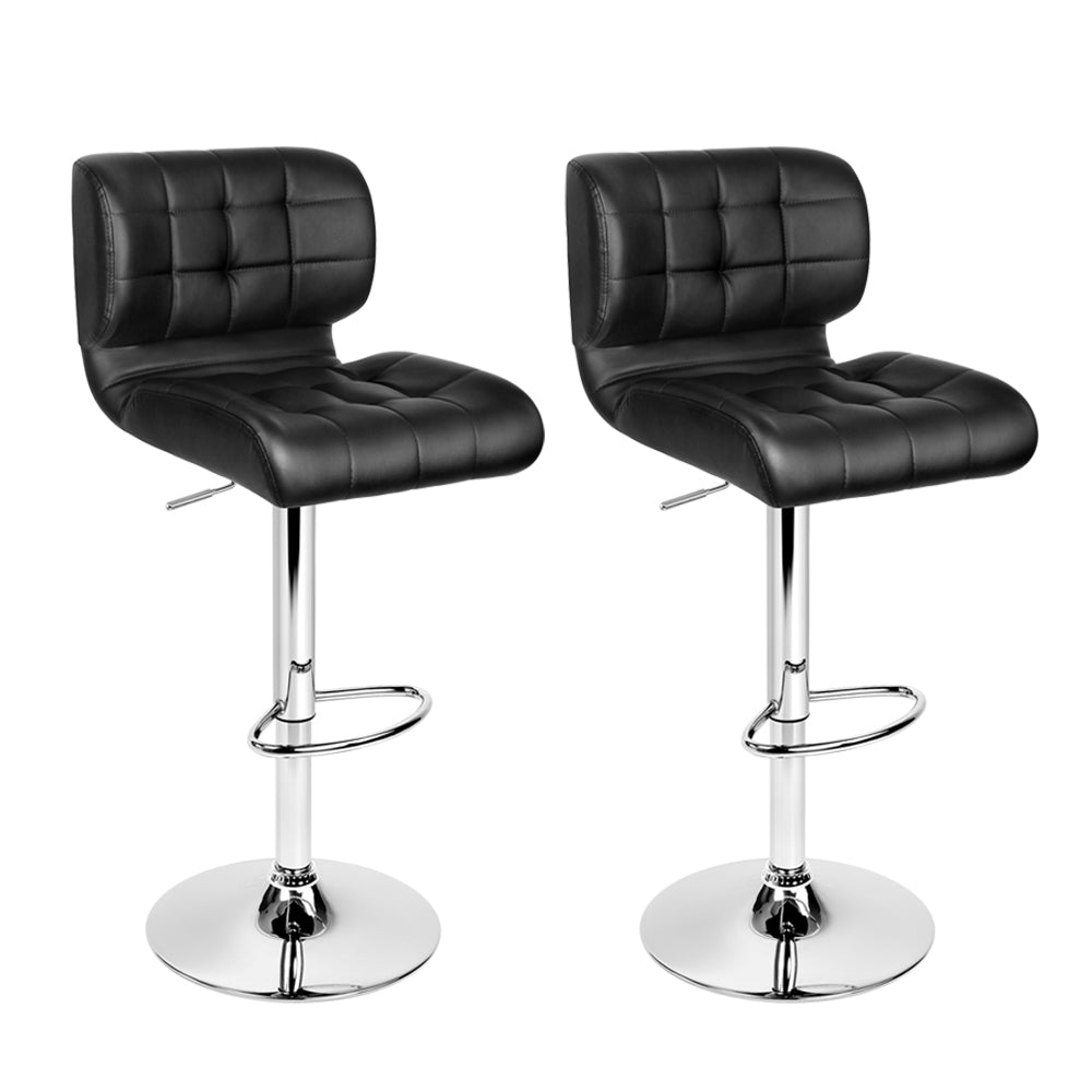 Promus Padded Gas Lift Bar Stools 2 Pack Black