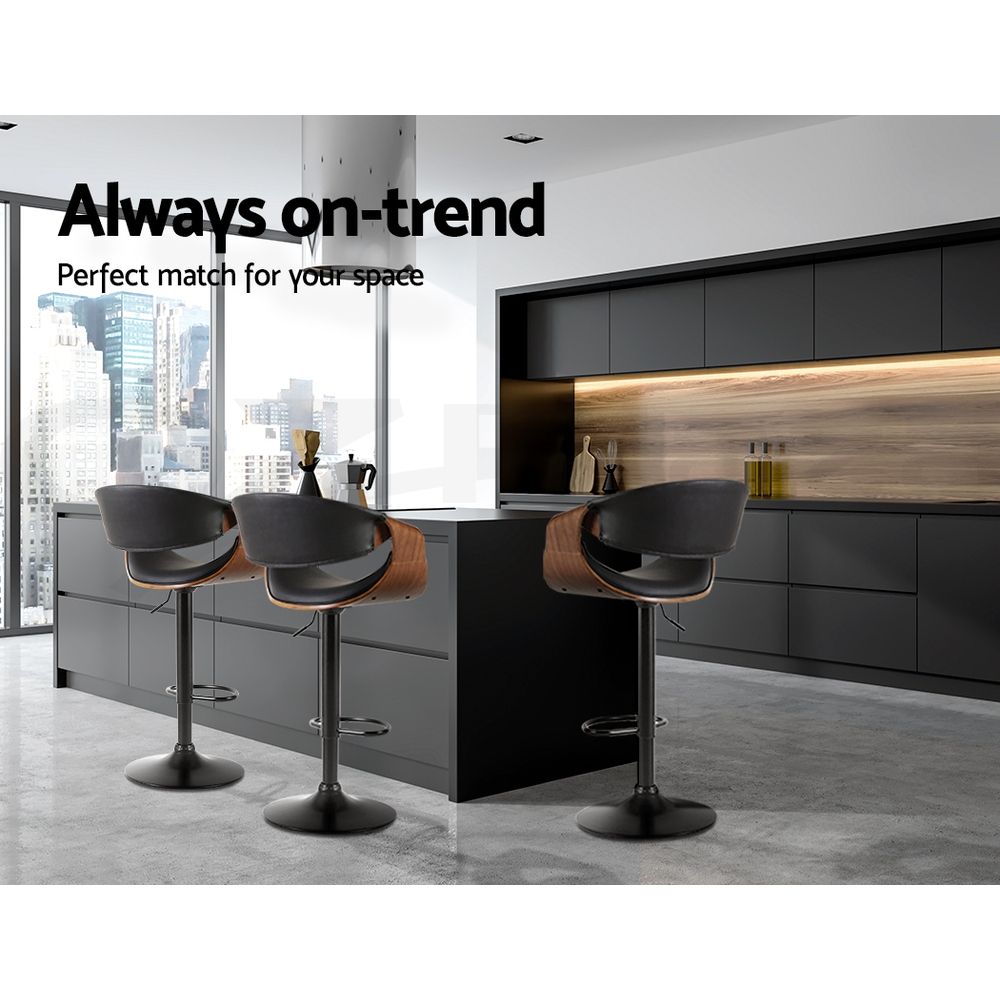 Ambrus Kitchen Counter Gas Lift Swivel Bar Stool X3 Black