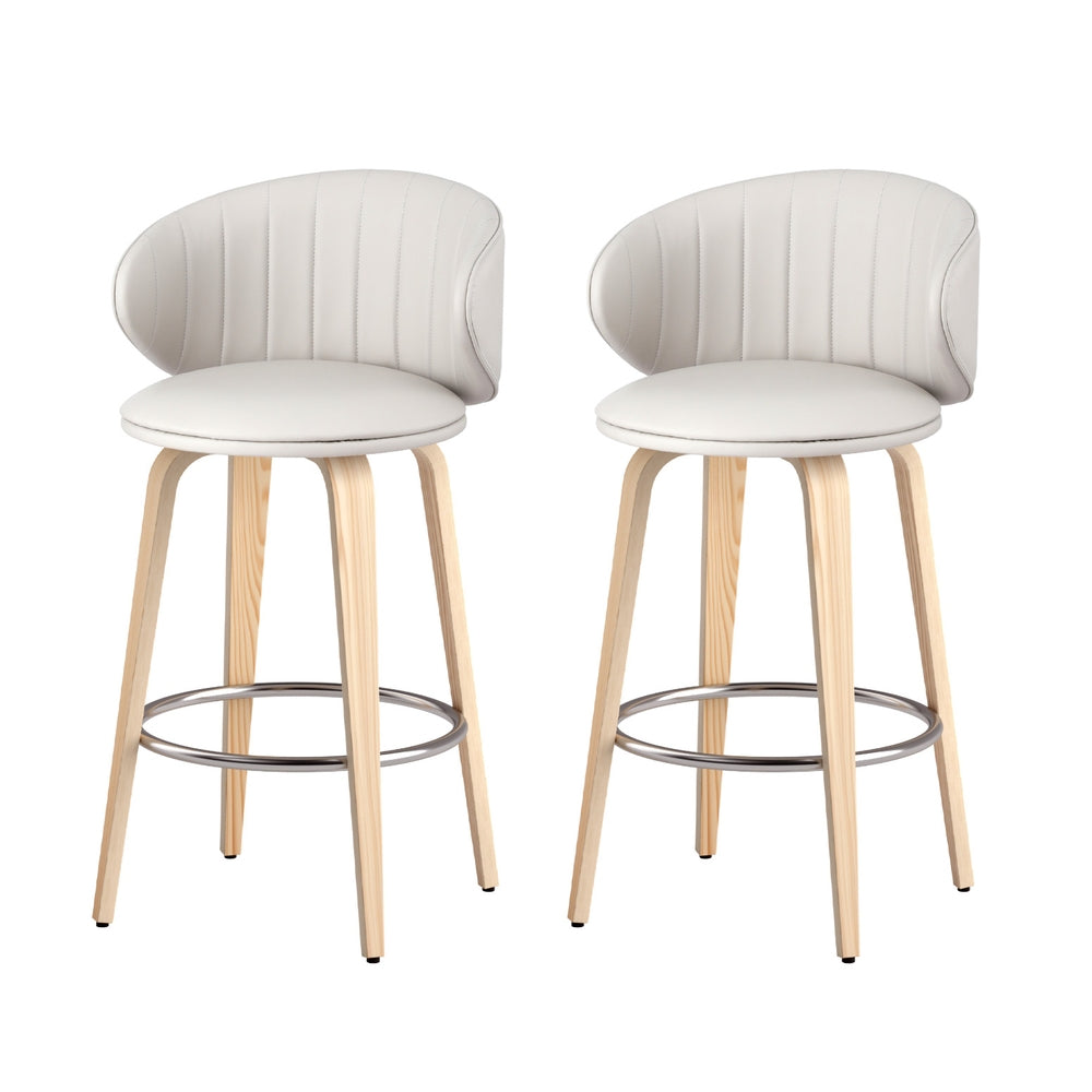 Artiss Set of 2 Bar Stools Dining Chairs Contoured PU Leather