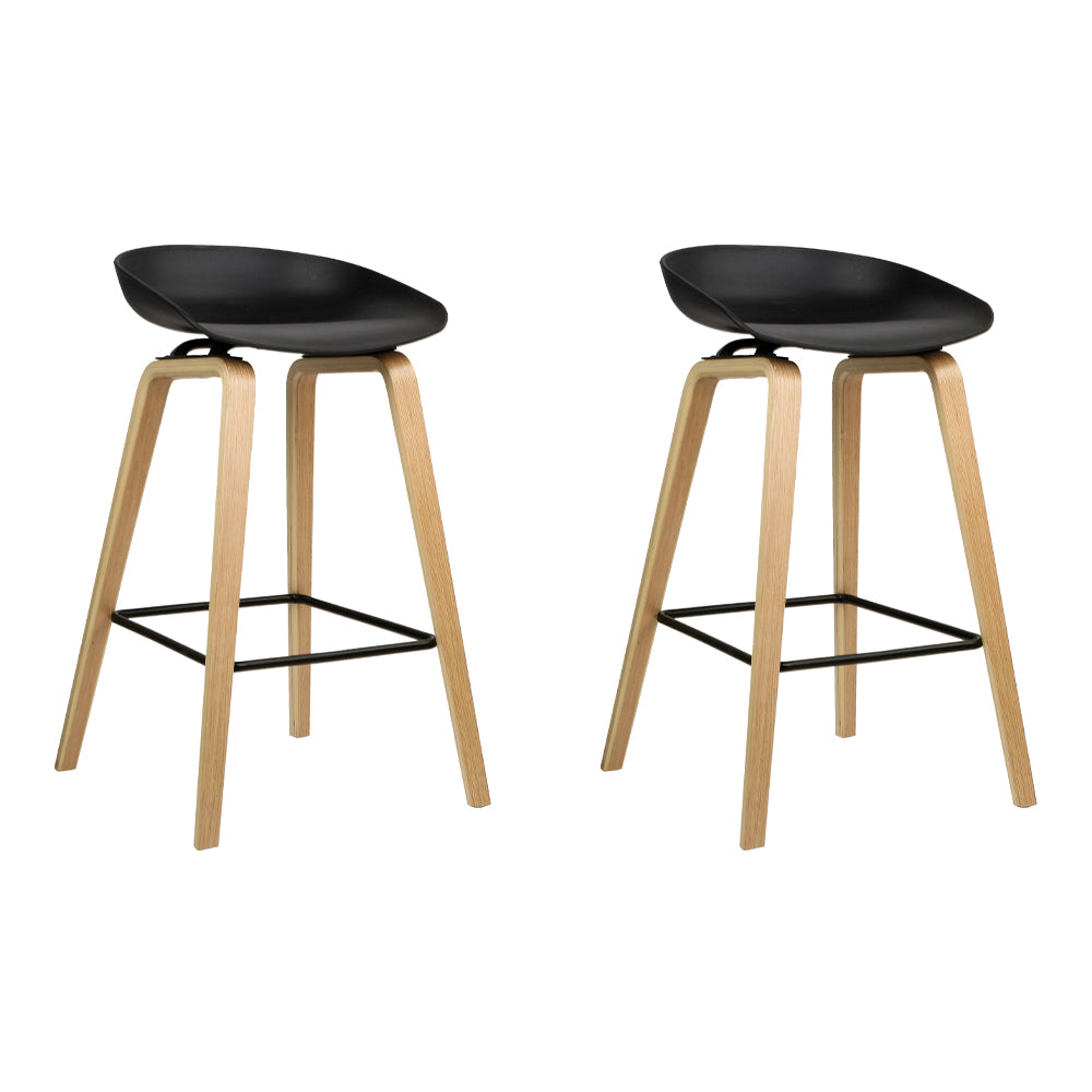 Artiss 2x Wooden Bar Stools with 67cm Seat Height