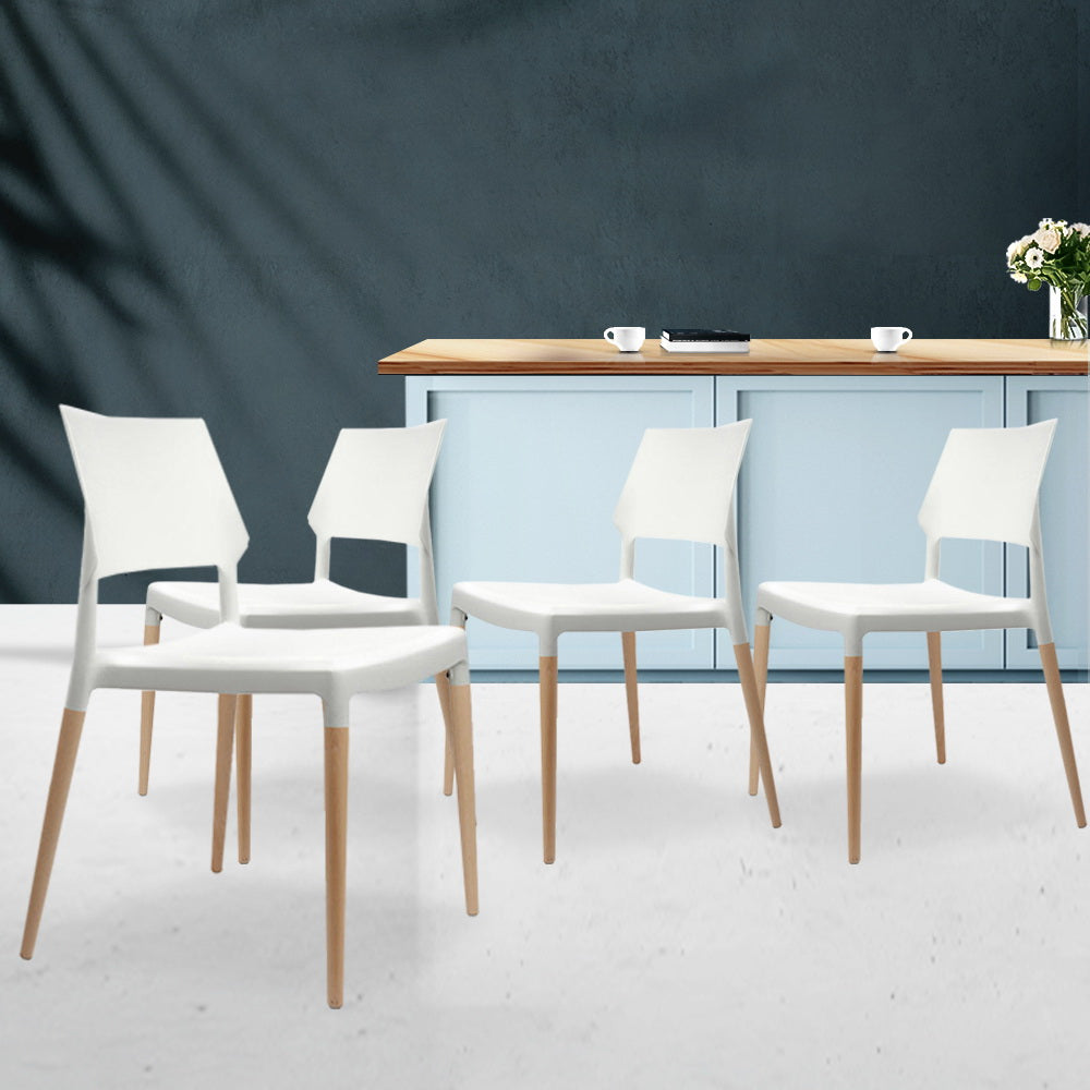 Belloch Replica Dining Chairs Set of 4 Stackable White