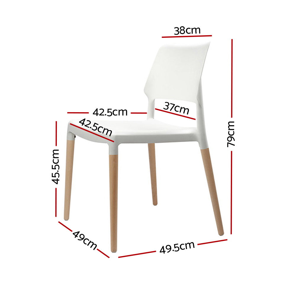 Belloch Replica Dining Chairs Set of 4 Stackable White
